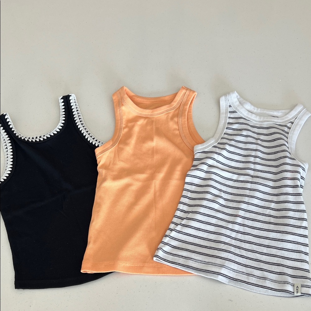 Kids Ribbed Tank Tops bundle of 3